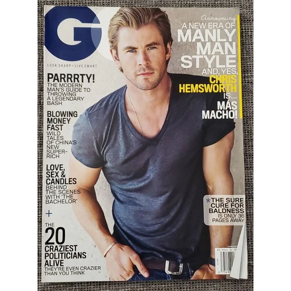 GQ MAGAZINE JANUARY‎ 2015 CHRIS HEMSWORTH